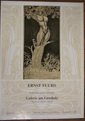 Ernst Fuchs. Radierungen und Lithographien. Original-PLAKAT zur Ausstellung der Galerie am Grasho...