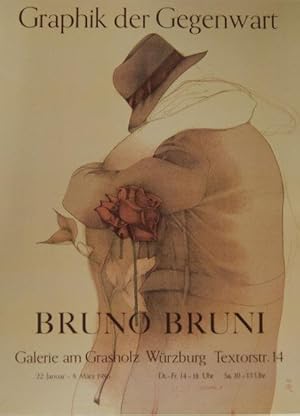 PLAKAT: Graphik der Gegenwart. Bruno Bruni. Ausstellung in der Galerie am Grasholz, Würzburg, Jan...