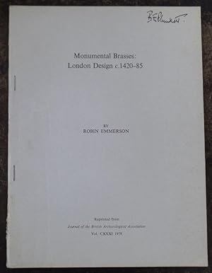 Seller image for Monumental Brasses: London Design C.1420-85 for sale by Besleys Books  PBFA