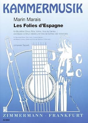 Bild des Verkufers fr Les Folies d'Espagne : Blockflte (Oboe, Flte, Violine, Viola da gamba) und Basso continuo (Gitarre und Viola da gamba oder Violoncello). Partitur und Stimmen. zum Verkauf von AHA-BUCH GmbH