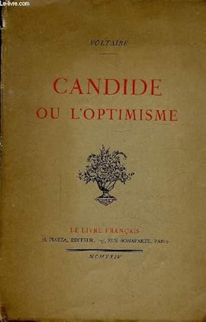 CANDIDE OU L'OPTIMISME by VOLTAIRE: bon Couverture souple (1924) | Le-Livre