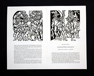 Seller image for Drei Originallinolschnitte von Hermet Ripe zu Jonathan Swift "Gullivers Reisen" for sale by Antiquariat Steffen Vlkel GmbH
