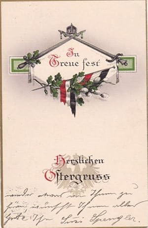 Seller image for Herzlichen Ostergruss. Farbige Postkarte. Abgestempelt Hannover 03.04.1915. for sale by Antiquariat Heinz Tessin