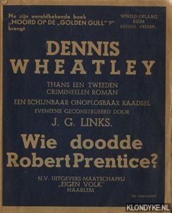 Seller image for Wie doodde Robert Prentice? for sale by Klondyke