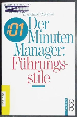 Bild des Verkufers fr Der Minuten- Manager. Fuhrungsstile. zum Verkauf von GuthrieBooks