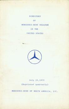 Seller image for Directory of Mercedes-Benz Dealers in the United States. for sale by Wittenborn Art Books