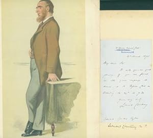 Seller image for Collection of material related to the Leonard Henry Courtney, M.P. Chromolithograph of Leonard Henry Courtney, published by Vanity Fair, 1880; and ALS sent by Leonard Henry Courtney, 1875. for sale by Wittenborn Art Books