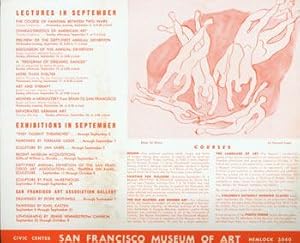 San Francisco Museum of Art Brochure. Lectures in September, Exhibitions in September, Courses.