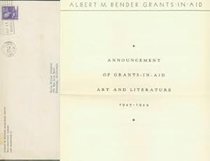 Seller image for Announcement Of Grants-In-Aid: Art And Literature 1947 - 1948. for sale by Wittenborn Art Books