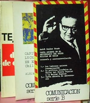 Seller image for TEJAS VERDES diario de un campo de concentracin en Chile + CAPITALISMO Y LUCHA DE CLASES EN EL CAMPO Chile 1970-72 + CARTA ABIERTA EN EL ANIVERSARIO DEL GOLPE MILITAR EN CHILE economa y contrarrevolucin (3 libros) for sale by Libros Dickens