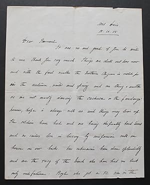 Autograph letter signed, 7-sides 4to, to "Dear Barnard" [T. H. Barnard]. Written whilst in comman...