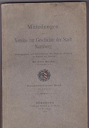 Mitteilungen des Vereins für Geschichte der Stadt Nürnberg. [Band31] Herausgegeben mit Unterstütz...