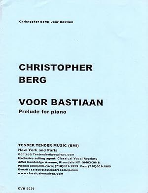 Voor Bastiaan - Prelude for Piano [PIANO SCORE]