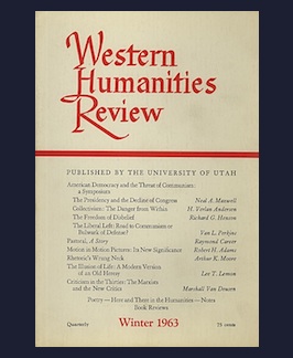 Seller image for Western Humanities Review. Volume XVII, Number 1. for sale by Jeff Maser, Bookseller - ABAA