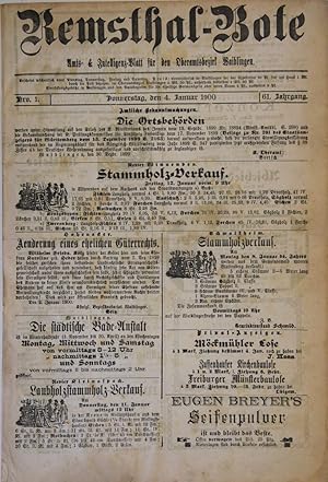Remsthal-Bote. Amts- und Intelligenz-Blatt für den Oberamtsbezirk Waiblingen. 61. Jahrgang 1900 i...