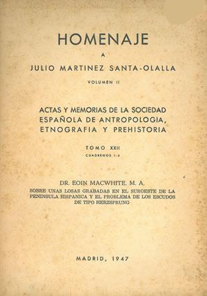 Seller image for SOBRE UNAS LOSAS GRABADAS EN EL SUROESTE DE LA PEN�NSULA HISP�NICA Y EL PROBLEMA DE LOS ESCUDOS DE TIPO HERZSPRUNG. for sale by Librer�a Anticuaria Galgo