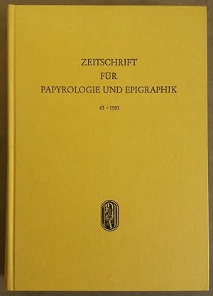 Imagen del vendedor de Zeitschrift fr Papyrologie und Epigraphik, Band 43. Gedenkschrift fr Hans-Georg Pflaum a la venta por Meretseger Books