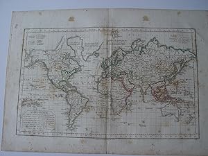  Mappe Monde  por Robert de Vaugondy-Delamarché Paris 1804