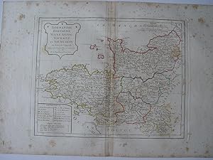  Normandie, Bretagne, Maine Anjou, Touraine et Saumurois  par Robert de Vaugondy-Delamarché 1806