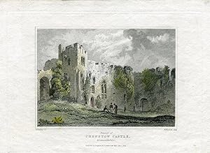 Gales. «Interior of Chepstow Castle» Monmouthshire. Grabado sobre obra de C.V. Fielding por W. Wo...