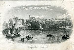Gales. «Chepstow Castle» grabado publicado por R. Taylor