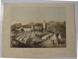 «Vista del campamento de Serrallo y del reducto de Isabel 2ª» 1859. Litografia por Perez de Castro.