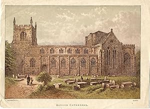 Gales. «Bangor Cathedral» grabado por Kronheim&Co.