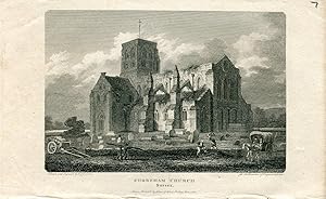 Grabado antiguo. Shoreham Church 1801 por G. Cooke