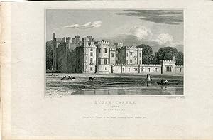 Escocia. Dunse Castle, Berwickshire, grabado por Henry Adlard 1829-1831
