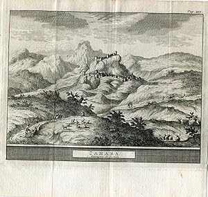 Málaga. Zahara , montañas de Ronda. Grabado por Pieter Van der Aa, 1707.