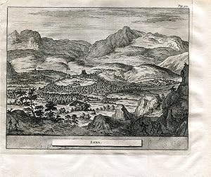 Granada. Loja. Grabado por Pieter van der Aa en 1707