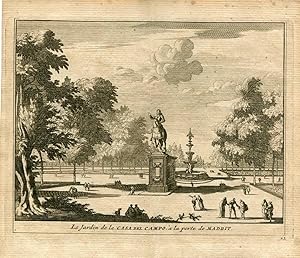 Le jardin de la Casa de Campo a la porte de Madrid por Pieter Van der Aa