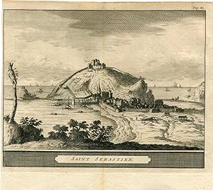 Vista San Sebastian por Pieter vander Aa, 1707