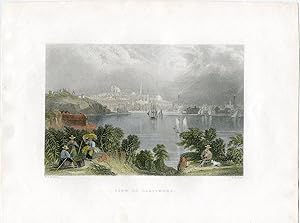 E.E.U.U. View of Baltimore, grabado por S. Fisher, dibujó W.H. Barlett, 1845