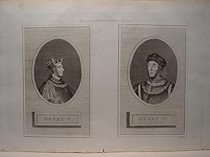 «Henry V and Henry VI» Grabado por Pass. Engravig for Ashburton s History of England.