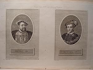 «Henry VIII and Edward VI». Grabó Charles Turner Warren (1834-1909) Engravig for Ashburton s Hist...
