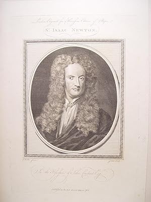 «Sr. Isaac Newton» Grabó Goldar (Oxford,1729-Londres,1795), siguiendo obra de Godfrieid. Kneller....