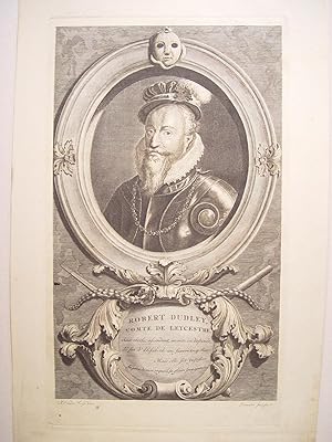 «Robert Dudley Compte de Leycester» Grabó Cornelis Martínus Vermeule (Amberes,1644-1708) siguiend...