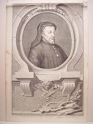 «Geoffrey Chaucer» Grabó Jacobus Houbraken (Dordrecht,1698-Amsterdam,1780).