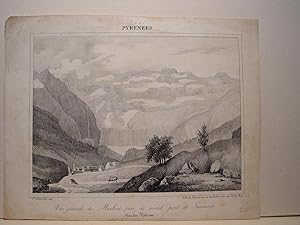 Francia. «Hautes Pyrénées, Marboré prise du second pont de Gavarnie» Dibujó Paul Jean Pierre Geli...