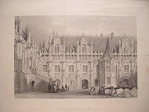 Francia. «Palace of Justice-Rouen» Dibujó Thomas Allom (1804-1872). Grabó W.H.Capone