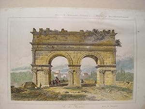 Francia. «Arc de Saintes» Grabado por Agustín Francois Lemaitre (París,1797-1870).