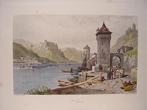 Alemania. «St. Goar» Pintó Thomas Leeson Rowbotham.(1783-1853) Grabó Jean Jacques Outhwaite