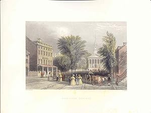 Estados Unidos. «Ballston Springs» Dibujó W.H. Barlett (1809-1854).Grabó James Sands (activo en L...