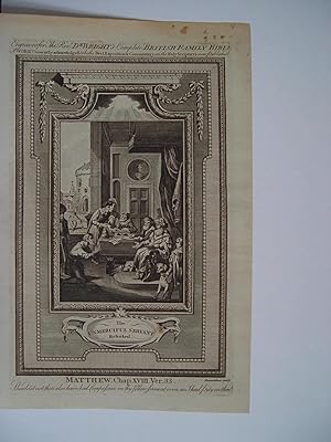 «Usmerciful servant» Complete British Family Bible. Engraved by the Rev. R. Wright.