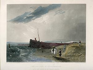 Inglaterra. Bristol. «The old pier at Littlehampton» grabado por J. Cousen sobre obra de A.W. Cal...