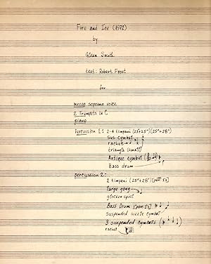 Seller image for Fire and Ice - for Mezzo-Soprano, 2 Trumpets in C, Piano, and 2 Percussionists [FULL SCORE] for sale by Cameron-Wolfe Booksellers