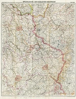 Bild des Verkufers fr ERNEST HEMINGWAY Signed WWI German War Theater Map 28" x 34" from Personal Effects zum Verkauf von The BiblioFile