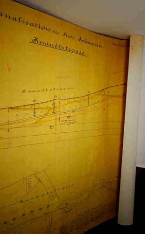 Kanalisation der Stadt Schwerin. Knaudtstrasse (Karte, Zeichnung) Anlage zu den Submissions-Bedin...