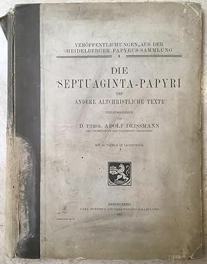 Die Septuaginta-Papyri und andere altchristliche Texte der Heidelberger Papyrus-Sammlung [Veröffe...